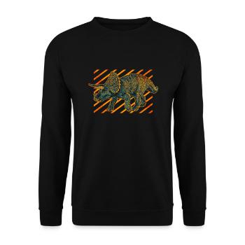 Dinosaure Triceratops - Sweat-shirt Unisexe - noir - Devant - Alina (178cm) & Michal (187cm)