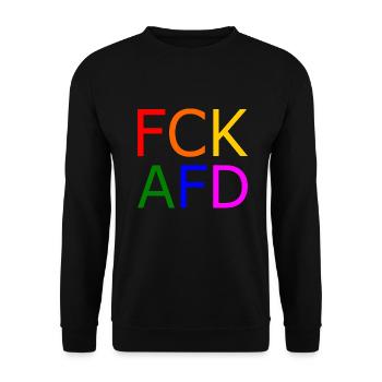 Fck afd - Unisex Pullover - Schwarz - Vorne - Alina (178cm) & Michal (187cm)