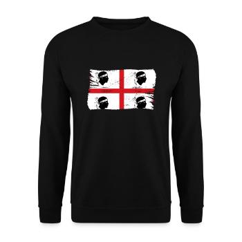 Sardinien Flagge Sardische Fahne Sardegna Fahne - Unisex Pullover - Schwarz - Vorne - Alina (178cm) & Michal (187cm)