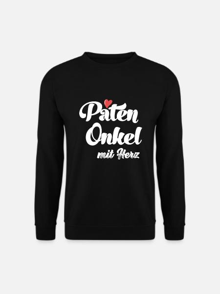 Patenonkel mit Herz Taufpate mit Herz Patenonkel - Unisex Pullover - Schwarz