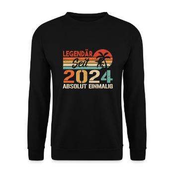 Original 2024 Jahrgang Vintage Geburtstag 2024 - Unisex Pullover - Schwarz - Vorne - Alina (178cm) & Michal (187cm)