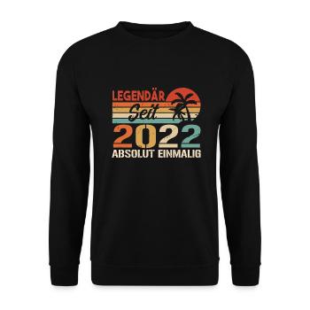Original 2022 Jahrgang Vintage Geburtstag 2022 - Unisex Pullover - Schwarz - Vorne - Alina (178cm) & Michal (187cm)