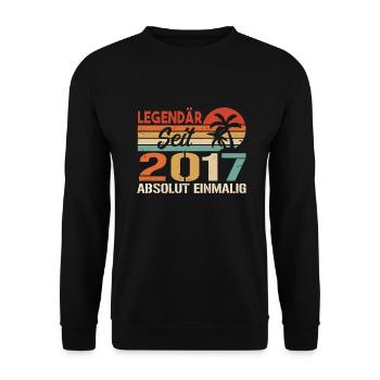 Original 2017 Jahrgang Vintage Geburtstag 2017 - Unisex Pullover - Schwarz - Vorne - Alina (178cm) & Michal (187cm)