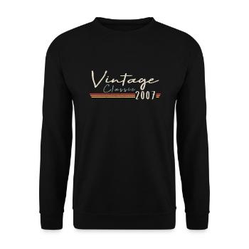 Vintage Original since 2007 Birthday Retro 2007 - Unisex Sweatshirt - black - Front - Alina (178cm) & Michal (187cm)