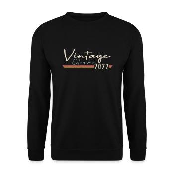 Vintage Original since 2022 Geburtstag Retro 2022 - Unisex Pullover - Schwarz - Vorne - Alina (178cm) & Michal (187cm)