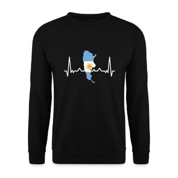 Argentina Flag South America Argentine Flag - Unisex Sweatshirt - black - Front - Alina (178cm) & Michal (187cm)