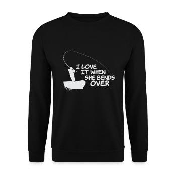 Fishing Fishing Angler Fish Fishing Fishing Rod - Unisex Sweatshirt - black - Front - Alina (178cm) & Michal (187cm)