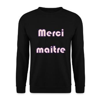 MASTER. THANK YOU. THANK YOU MASTER. MASTER. MASTER GIFT - Unisex Sweatshirt - black - Front - Alina (178cm) & Michal (187cm)