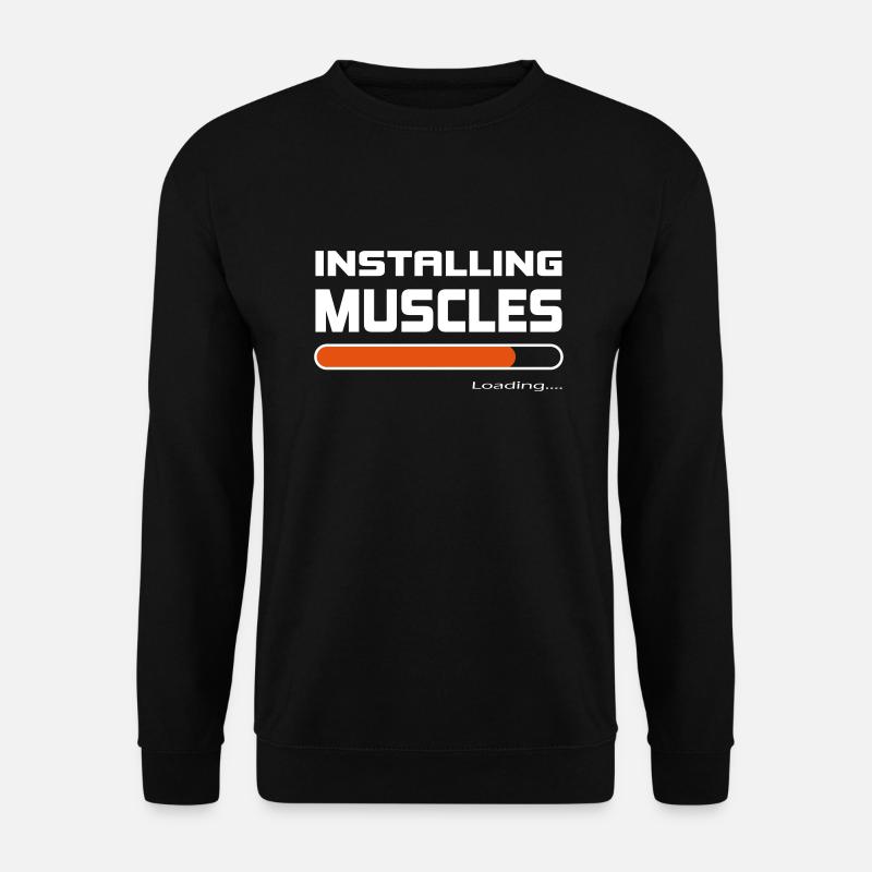 Installing Muscles Installiere Muskeln Geschenk - Unisex Pullover - Schwarz