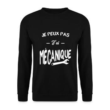 Je peux pas j'ai mécanique - Sweat-shirt Unisexe - noir - Devant - Alina (178cm) & Michal (187cm)