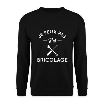 Je peux pas j'ai bricolage - Sweat-shirt Unisexe - noir - Devant - Alina (178cm) & Michal (187cm)