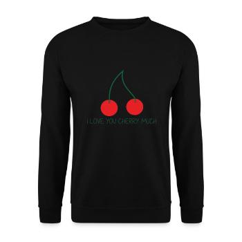 I love you cherry much - Unisex Sweatshirt - black - Front - Alina (178cm) & Michal (187cm)