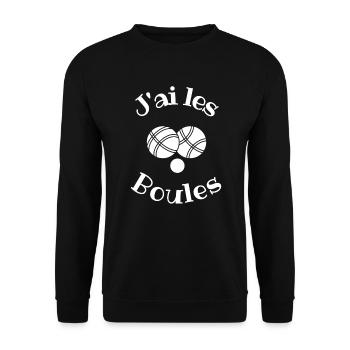 J'ai les boules citation pétanque humour petanque - Sweat-shirt Unisexe - noir - Devant - Alina (178cm) & Michal (187cm)