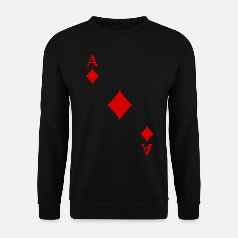 Karo Ass Spielkarte Kostüm Kartenspiel Karneval - Unisex Pullover - Schwarz