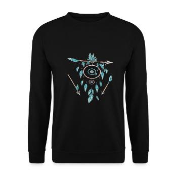 Der Traumfänger - Unisex Pullover - Schwarz - Vorne - Alina (178cm) & Michal (187cm)