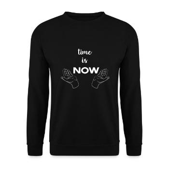 Time is Now - Unisex Sweatshirt - black - Front - Alina (178cm) & Michal (187cm)