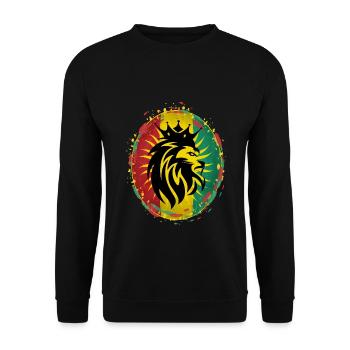 Rasta lion Reggae Rastafari - Sweat-shirt Unisexe - noir - Devant - Alina (178cm) & Michal (187cm)