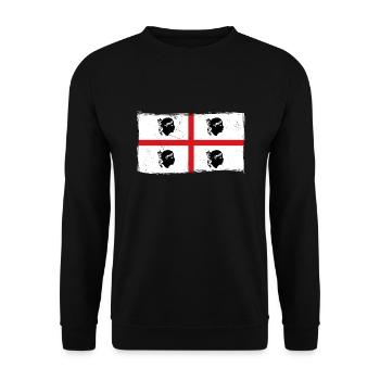 Sardinia Flag Vintage Sardinian Flag Used Look - Unisex Sweatshirt - black - Front - Alina (178cm) & Michal (187cm)