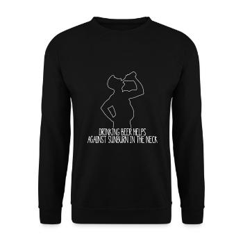 drinking beer helps against sunburn in the neck - Unisex Sweatshirt - black - Front - Alina (178cm) & Michal (187cm)