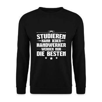 Handwerk Beruf Meister Handwerker Geschenk - Unisex Pullover - Schwarz - Vorne - Alina (178cm) & Michal (187cm)
