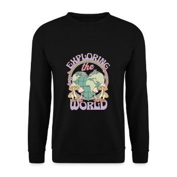 Exploring The World Earth Day - Unisex Sweatshirt - black - Front - Alina (178cm) & Michal (187cm)