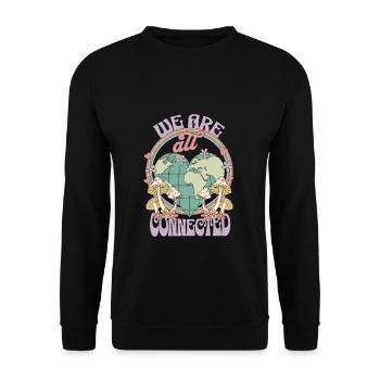 We Are All Connected Earth Day - Unisex Pullover - Schwarz - Vorne - Alina (178cm) & Michal (187cm)