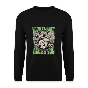 Votre planète a besoin de vous Jour de la Terre - Sweat-shirt Unisexe - noir - Devant - Alina (178cm) & Michal (187cm)