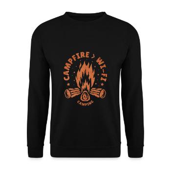 Campfire Over Wi-Fi: Wilderness Camping Adventure - Unisex Sweatshirt - black - Front - Alina (178cm) & Michal (187cm)
