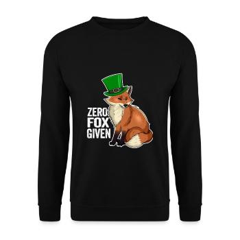 Zero Fox Given Jeu de mots mignon Kawaii Irish Fox - Sweat-shirt Unisexe - noir - Devant - Alina (178cm) & Michal (187cm)