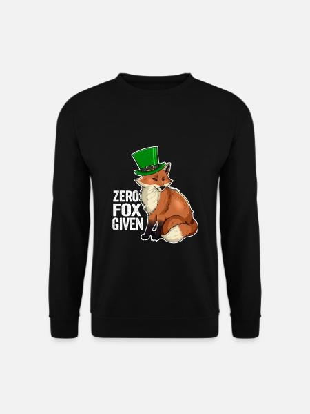 Zero Fox Given Pun Cute Kawaii Irish Fox - Unisex Sweatshirt - black