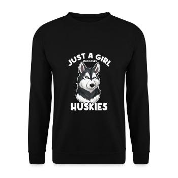 Juste une fille qui aime les huskies - Sweat-shirt Unisexe - noir - Devant - Alina (178cm) & Michal (187cm)
