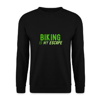 Radfahren ist meine Flucht - Unisex Pullover - Schwarz - Vorne - Alina (178cm) & Michal (187cm)