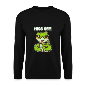 Sifflement ! - Jeu de mots sur le serpent mignon - Sweat-shirt Unisexe - noir - Devant - Alina (178cm) & Michal (187cm)