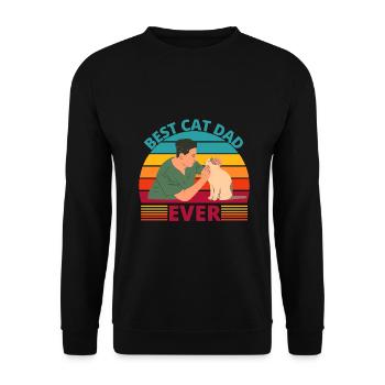Best Cat Dad Ever - gift for cat lovers - Unisex Sweatshirt - black - Front - Alina (178cm) & Michal (187cm)