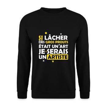 Péter - Artiste - Beauf - Gros Péteur - Humour - Sweat-shirt Unisexe - noir - Devant - Alina (178cm) & Michal (187cm)