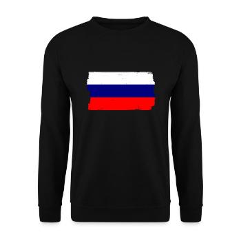 Drapeau de russie Vintage Drapeau russe d’occasion Look - Sweat-shirt Unisexe - noir - Devant - Alina (178cm) & Michal (187cm)