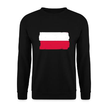 Drapeau de Pologne utilisé Look Polska Drapeau polonais - Sweat-shirt Unisexe - noir - Devant - Alina (178cm) & Michal (187cm)