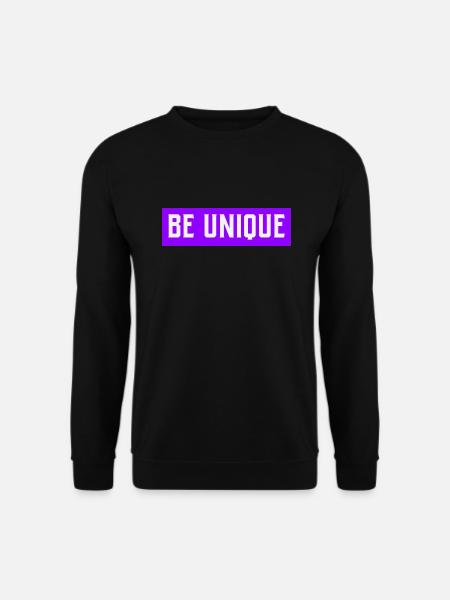 Design BE UNIQUE en violet - Sweat-shirt Unisexe - noir