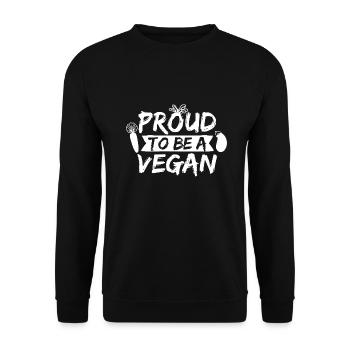 Proud to be vegan - Unisex Sweatshirt - black - Front - Alina (178cm) & Michal (187cm)