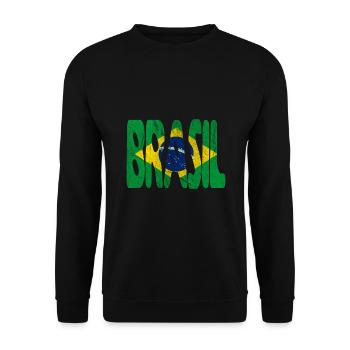 Brasil Brasilien Brasilianische Flagge Reise - Unisex Pullover - Schwarz - Vorne - Alina (178cm) & Michal (187cm)