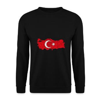 Drapeau turque drapeau turc vacances turques voyage - Sweat-shirt Unisexe - noir - Devant - Alina (178cm) & Michal (187cm)