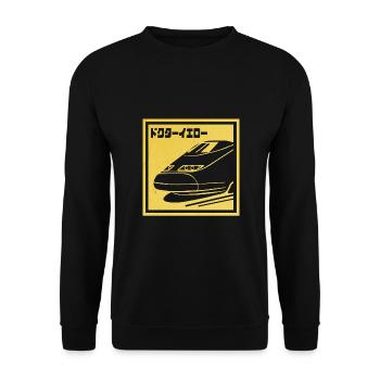 Shinkansen japonais "Doctor Yellow" - Sweat-shirt Unisexe - noir - Devant - Alina (178cm) & Michal (187cm)