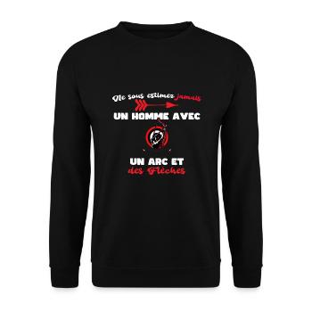 Tir a l Arc Sous Estimez Jamais Archer - Sweat-shirt Unisexe - noir - Devant - Alina (178cm) & Michal (187cm)