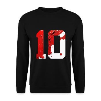 NO. 10 NUMBER 10 RED WHITE 10TH BIRTHDAY - Unisex Sweatshirt - black - Front - Alina (178cm) & Michal (187cm)
