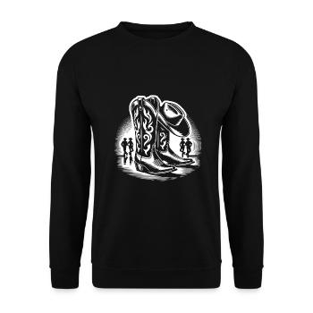 Line Dancing Country Dance - Line Dance Tanzen - Unisex Pullover - Schwarz - Vorne - Alina (178cm) & Michal (187cm)