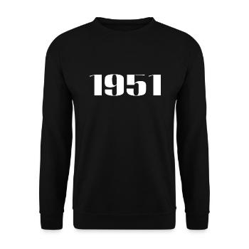 1951 - Gift born in 1951 - Unisex Sweatshirt - black - Front - Alina (178cm) & Michal (187cm)