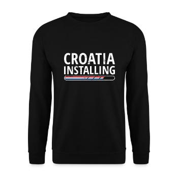 Drapeau de la Croatie Adriatique Zagreb Drapeau croate - Sweat-shirt Unisexe - noir - Devant - Alina (178cm) & Michal (187cm)