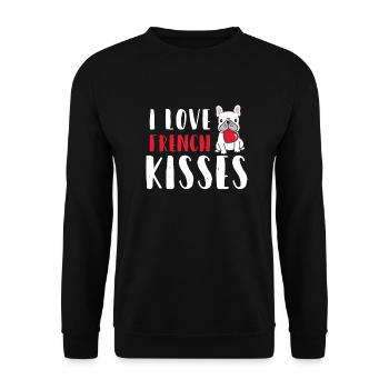 I love French Kisses - Unisex Sweatshirt - black - Front - Alina (178cm) & Michal (187cm)
