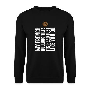 French bulldog - Unisex Sweatshirt - black - Front - Alina (178cm) & Michal (187cm)