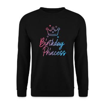 Birthday Princess - Unisex Pullover - Schwarz - Vorne - Alina (178cm) & Michal (187cm)